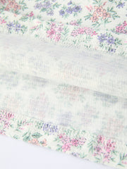 Spring Purple Floral Embroidered Smocked Bow Girl Dress