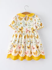 Spring Chick Scallop Short-Sleeve Girl Dress