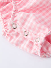 Baby Girls Summer Crocodile Embroidered Smocked Romper