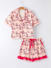 Mommy & Me Western Print Ruffle Pajama Set