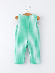 Pickle Ball Embroidered Smocked Green Baby Boys Romper