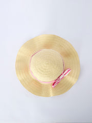 Spring  Pink Striped Ruffled Girls' Dress with Hat