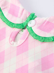Spring Golf Embroidered Baby Girls Smocked Bow Bloomer Set