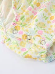 Spring Floral Smocked Baby Girl Romper