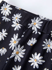 Girls' Spring Daisy Set Ruched Tie Sleeve