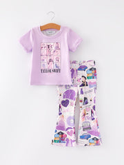 Spring and Summer TS Print Short Sleeve Pants Set