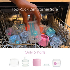 PopYum Pink 7 Piece Bundle: 9oz Bottle 3-Pack + 2 Nipple 2-Packs