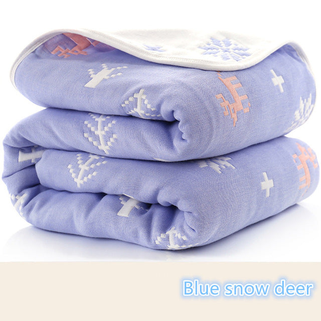 Newborn Muslin Cotton 6-Layer Thick Baby Swaddle Receiving Blanket
