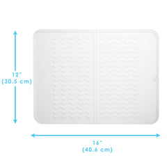 PopYum Silicone Drying Mat (12x16 in, 30x40 cm), Clear-Frosted