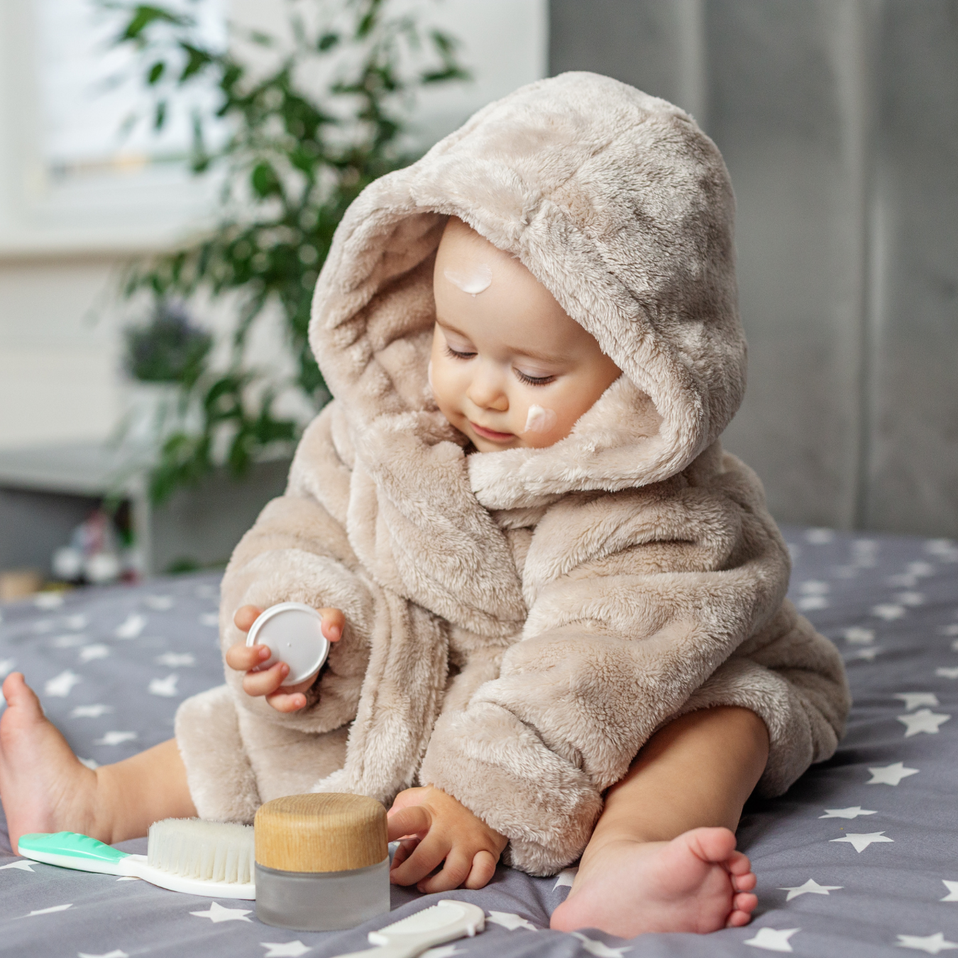 Baby wearing a comfortable indoor outfit suitable for daily wear