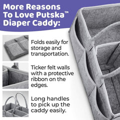 Portable Baby Diaper Caddy Organizer Bag for Nursery Car Changing