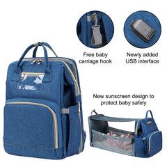 USB Diaper Bag Backpack – Foldable, Large, Insulated Mom Tote