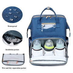 USB Diaper Bag Backpack – Foldable, Large, Insulated Mom Tote