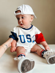 USA Colorblock T-Shirt Romper