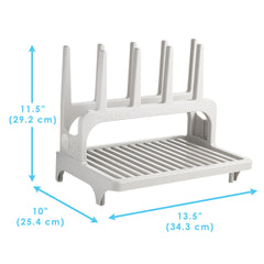 PopYum Seattle Gray Space Saving Drying Rack from 100% Recycled Bottles, countertop for Baby Bottle, Plastic Bags, Cups, Glass, tumblers, Compact