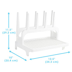 PopYum Glacier White Space Saving Drying Rack from 100% Recycled Bottles, countertop for Baby Bottles, Plastic Bags, Cups, Glass, tumblers, Compact