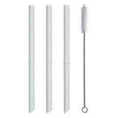 PopYum Replacement Straws for 9oz Kids Cup, 3-Pack with Cleaning Brush, Seattle Grey